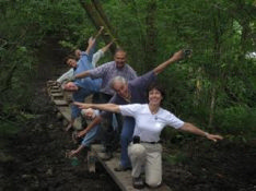 The photo shows a group of jobseekers crossing the bridge successfully, reflecting the idea of reaching your potential and becoming the best possible candidate for the job.